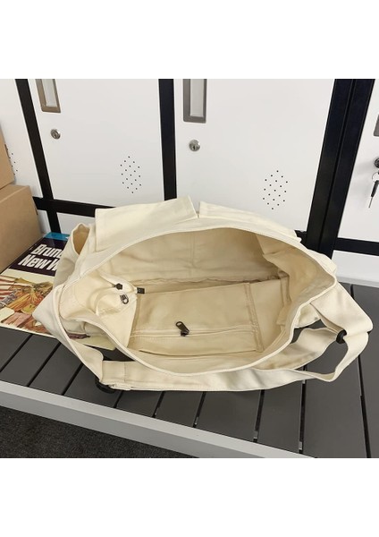 Laıbmfc Tuval Crossbody Çantası - Beyaz (Yurt Dışından)