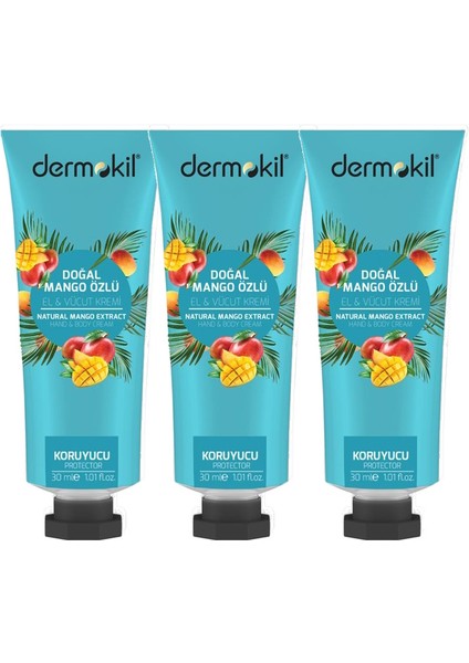 3'lü Mango Özlü El ve Vücut Kremi 30 ml x 3 Adet