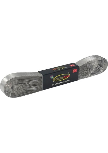 Saten Çift Taraflı Kurdele 1cm 10 Metre Gri
