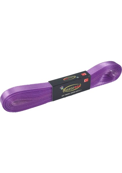 Saten Çift Taraflı Kurdele 1cm 10 Metre Lila Renk