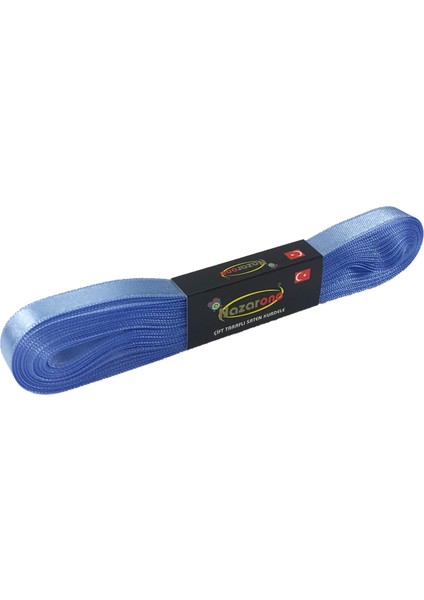 Saten Çift Taraflı Kurdele 1cm 10 Metre Açık Mavi