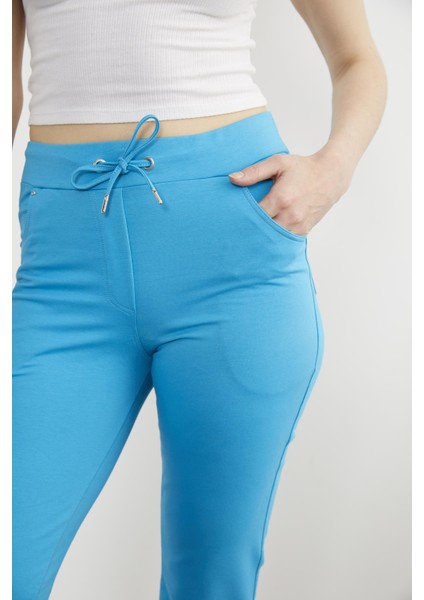 Cepli Düz Paça Eşofman Altı - Turkuaz fiyatları