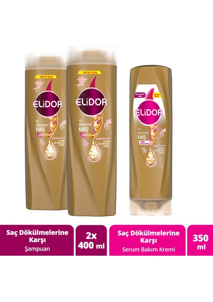 Superblend Saç Bakım Şampuanı Saç Dökülmelerine Karşı 400 ml X2 + Serum Bakım Kremi 350 ml
