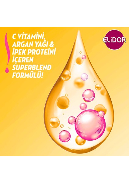 Superblend Saç Bakım Şampuanı İpeksi Yumuşaklık Argan Yağı İpek Proteini C Vitamini 400 ml x3