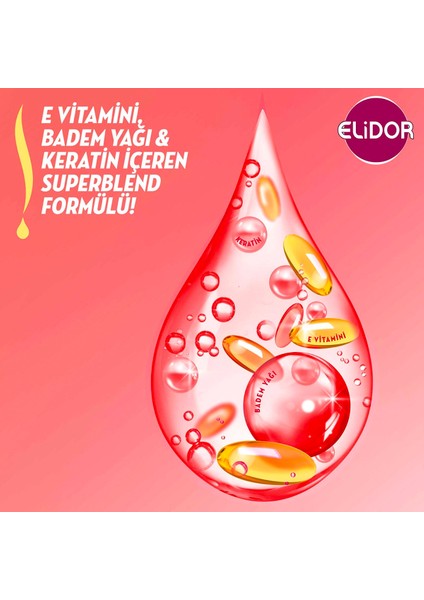 Superblend Saç Bakım Şampuanı Renk Koruyucu ve Canlandırıcı Bakım Badem Yağı Keratin E Vitamini 400 ml X3