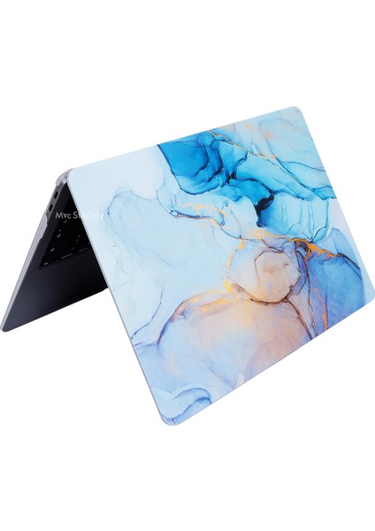 Macbook Air Kılıf 13.6 inç M2-M3, Marble14NL (TouchID'li Air M2-M3 13.6") A2681 A3113 ile Uyumlu