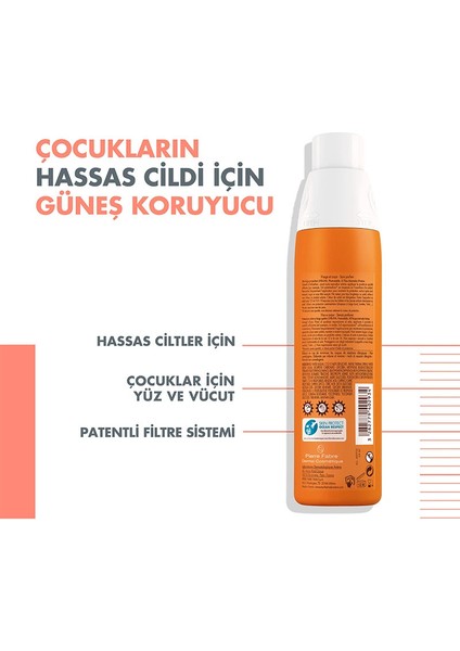 Enfant Spray Spf50+ 200Ml - Çocuklar İçin Çok Yüksek Güneş Koruyucu Sprey