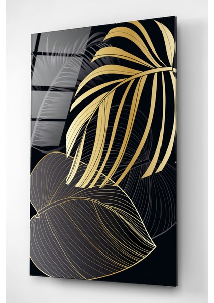 Altın Yapraklar Serisi 2 Cam Tablo, Dekoratif Cam Tablo, Modern Cam Tablo fiyatları