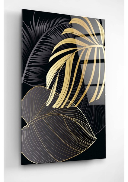 Altın Yapraklar Serisi 2 Cam Tablo, Dekoratif Cam Tablo, Modern Cam Tablo fırsatları