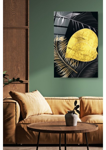 Altın Yapraklar Serisi 3 Cam Tablo, Dekoratif Cam Tablo, Modern Cam Tablo modelleri