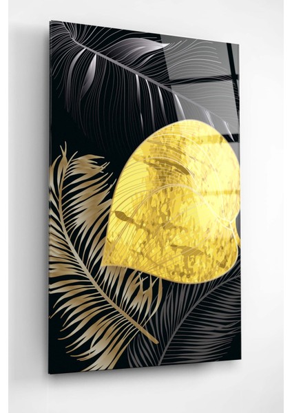 Altın Yapraklar Serisi 3 Cam Tablo, Dekoratif Cam Tablo, Modern Cam Tablo fırsatları