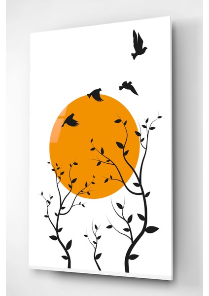 Dallar ve Güneş 2 Cam Tablo, Dekoratif Cam Tablo, Modern Cam Tablo fiyatları