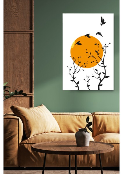 Dallar ve Güneş 2 Cam Tablo, Dekoratif Cam Tablo, Modern Cam Tablo modelleri