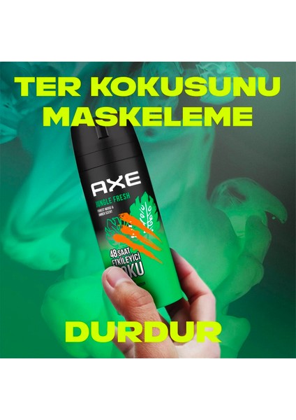 Erkek Sprey Deodorant Jungle Fresh 48 Saat Etkileyici Koku 150 ml X3