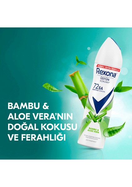 Kadın Sprey Deodorant Bambu & Aloe Vera 72 Saat Kesintisiz Üstün KORUMA 150 ml X3