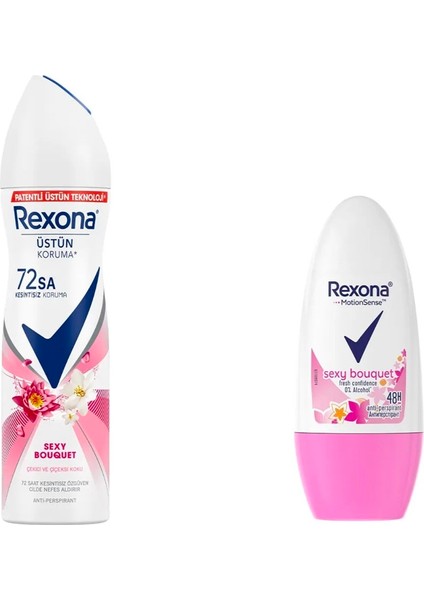 Kadın Sprey Deodorant Sexy Bouquet 72 Saat Kesintisiz Üstün Koruma 150 ml + Kadın Roll On Dedororant 50 ml fiyatları