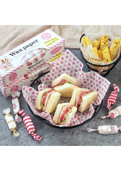 50 Adet Pişirme Kağıdı Aşk Yağlı Kağıt Kağıt Su Geçirmez Kağıt Gıda Sargısı Kağıt Sandviç Sarmalayıcıları Tatlılar Kek Peynir Pişirme Kağıdı (Yurt Dışından) fırsatları