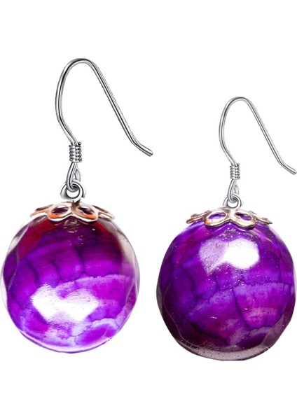 Mor Akik Taşı Doğal Taş Küpe fiyatları