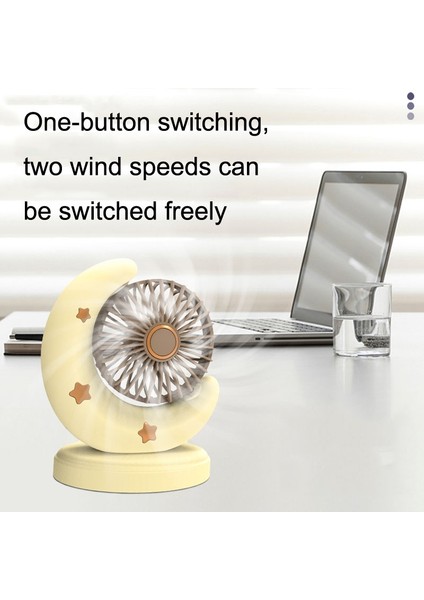 Taşınabilir Ay Mini Fan Yatak Odası Başucu Masaüstü USB Fan (Yurt Dışından)