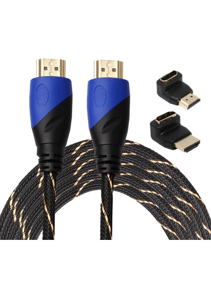 0411 5m HDMI Bent Adaptörlü Erkek-Erkek Video Kablosu (Yurt Dışından)