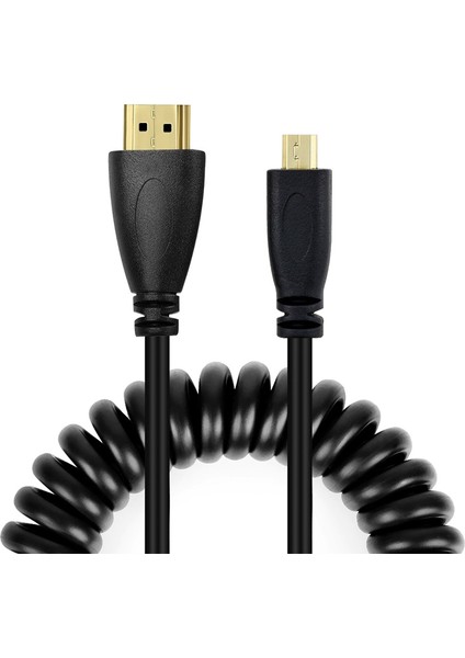 60CM-2M Mikro HDMI Erkek-Hdmı Erkek Sarmal Kablo (Yurt Dışından)