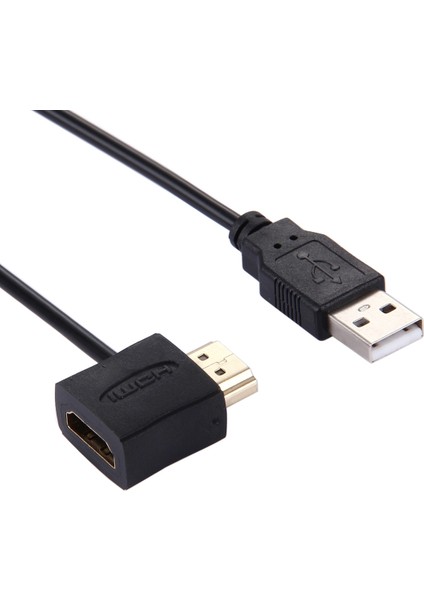 50CM HDMI Dişi + Erkek - USB 2.0 Adaptör Kablosu (Yurt Dışından)