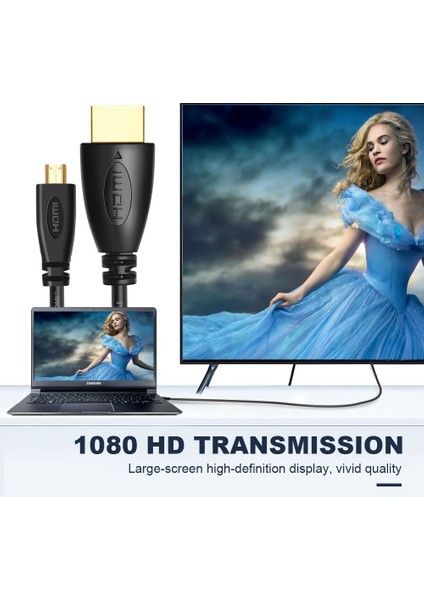 1.8m Mikro HDMI Erkek - HDMI Erkek Kablosu (Yurt Dışından)