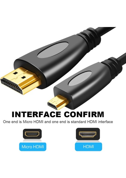 1.8m Mikro HDMI Erkek - HDMI Erkek Kablosu (Yurt Dışından)