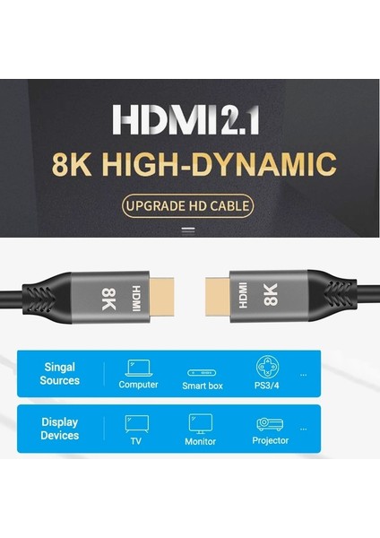 Hdmı2.1 8k 120Hz Yüksek Dinamik Hd Kablo, Kablo Uzunluğu: 5m (Yurt Dışından)