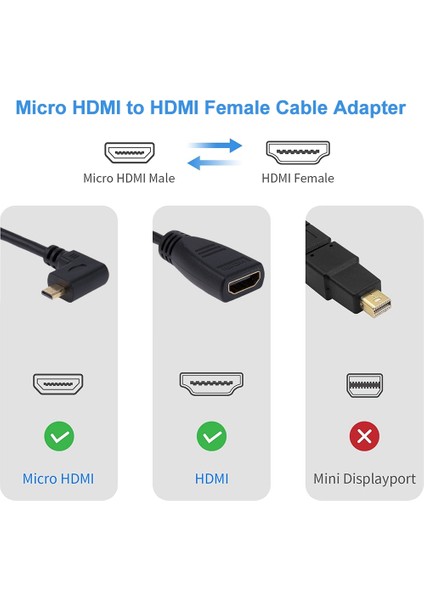 17CM Mikro HDMI - HDMI Kablo Adaptörü (Yurt Dışından)