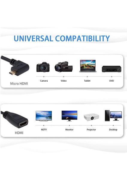 17CM Mikro HDMI - HDMI Kablo Adaptörü (Yurt Dışından)