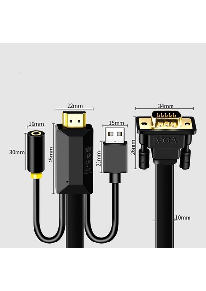 2m HDMI - VGA Kablosu (Yurt Dışından)