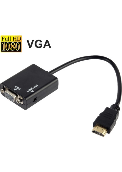 26CM HDMI - VGA + Ses Çıktı Video Dönüştürme Kablosu (Yurt Dışından)