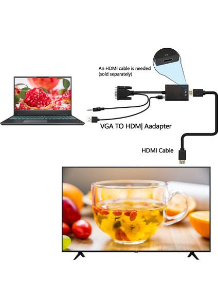 VGA + Audio - Full Hd 1080P Adaptör (Yurt Dışından) indirimleri