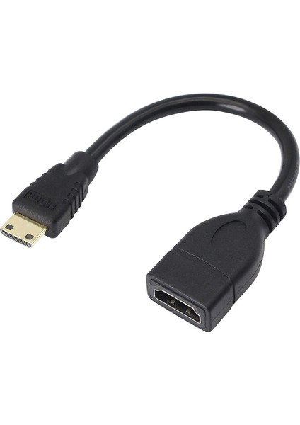 17CM Altın Kaplama Mini HDMI Erkek - HDMI 19 Pin Kadın Kablosu (Yurt Dışından)