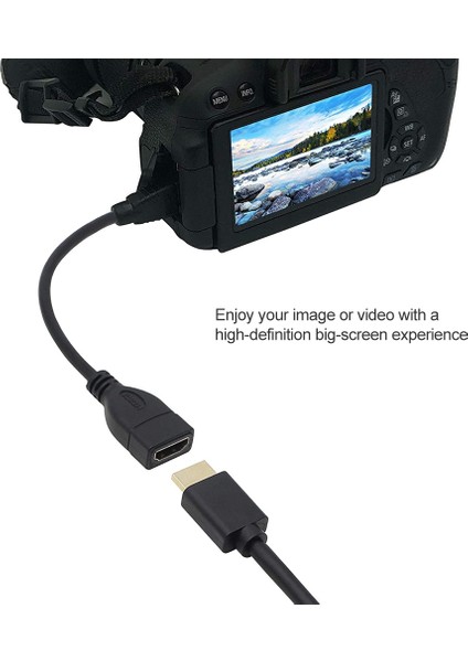 17CM Altın Kaplama Mini HDMI Erkek - HDMI 19 Pin Kadın Kablosu (Yurt Dışından)