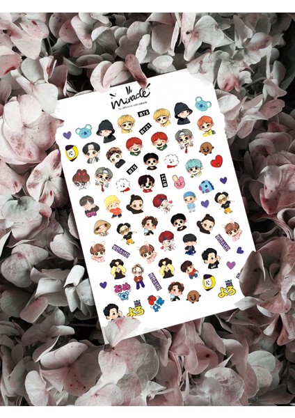 Kawaii K-Pop Bts Tırnak Dövmesi Tırnak Tattoo Nail Art Tırnak Sticker
