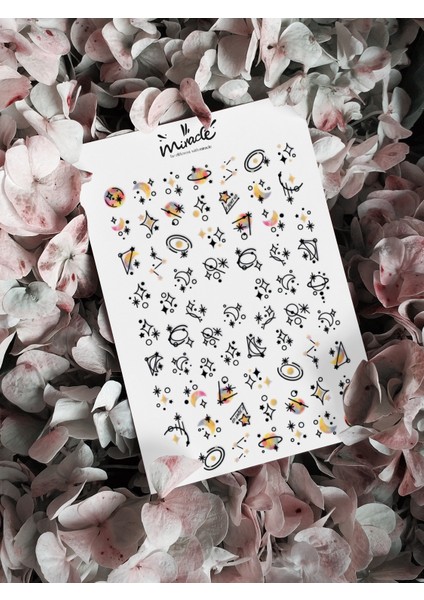 Astroloji Ay Tırnak Dövmesi Tırnak Tattoo Nail Art Tırnak Sticker