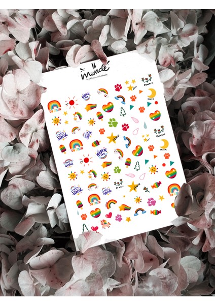 Positivity Magical Day Petite Tırnak Dövmesi Tırnak Tattoo Nail Art Tırnak Sticker