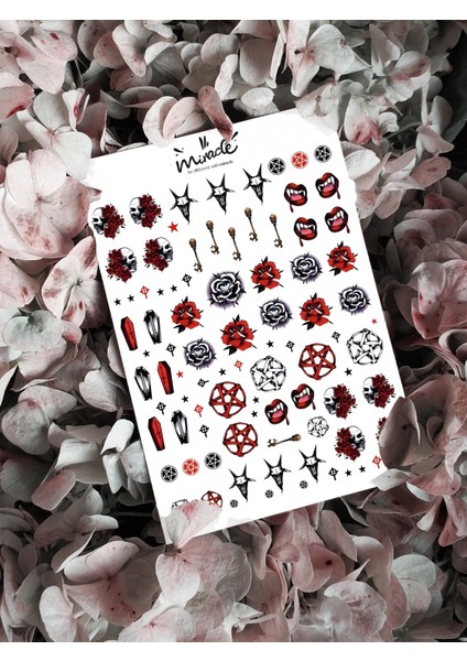 Wiccan/pagan Goth Tırnak Dövmesi Tırnak Tattoo Nail Art Tırnak Sticker