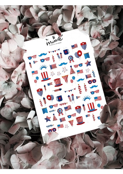 Fourth Of July Firework Show Tırnak Dövmesi Tırnak Tattoo Nail Art Tırnak Sticker