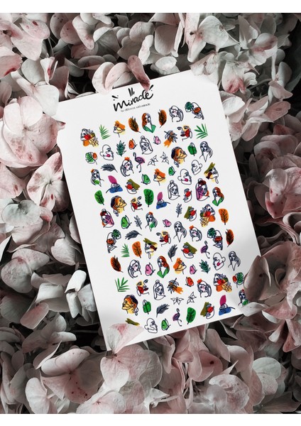 Artline Kadın Figür Tırnak Dövmesi Tırnak Tattoo Nail Art Tırnak Sticker