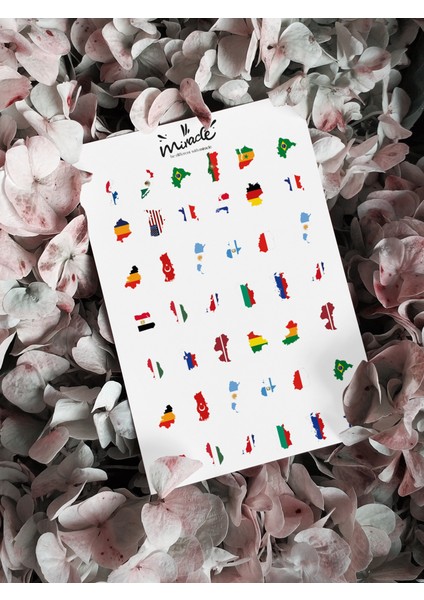 Ülkeler Tırnak Dövmesi, Tırnak Tattoo, Nail Art, Tırnak Sticker