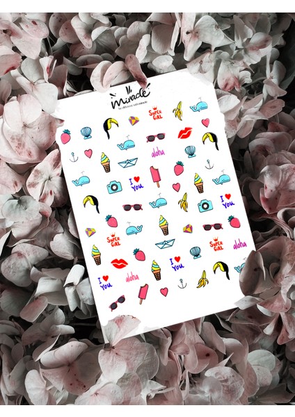 Summer Cruise Holiday Tırnak Dövmesi Tırnak Tattoo Nail Art Tırnak Sticker