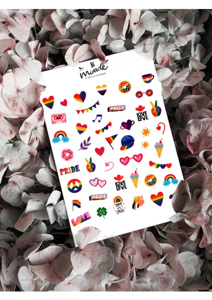 Pride Month Summer Tırnak Dövmesi Tırnak Tattoo Nail Art Tırnak Sticker