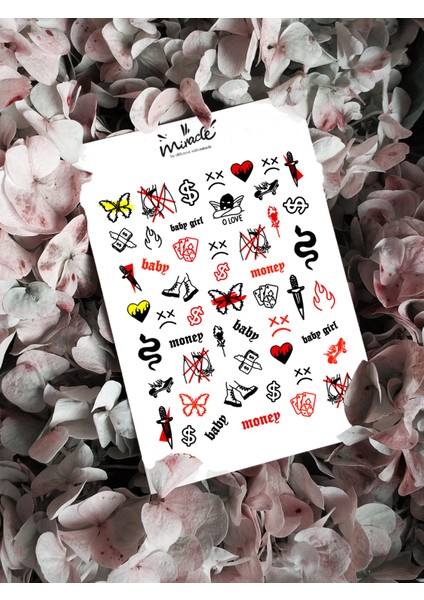 Baby Girl Tırnak Dövmesi Tırnak Tattoo Nail Art Tırnak Sticker