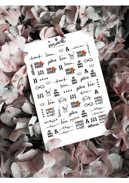 Girl Power Tırnak Dövmesi Tırnak Tattoo Nail Art Tırnak Sticker