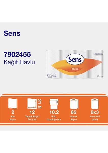 Sens Havlu Peçete 8'li Paket