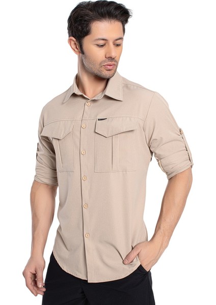 Outdoor - Erkek Bej Spor Gömlek - 7132-02