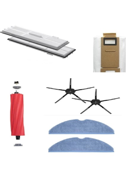 Roborock S7 S7 Max T7 T7S Uyumlu Robot Süpürge 8 Parça Yedek Parça Seti-Siyah